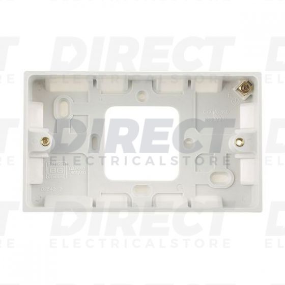 Bg 900 Series White Moulded Surface Conversion Box Pattress 1 Gang Into 2 Gang White Plastic Direct Electrical